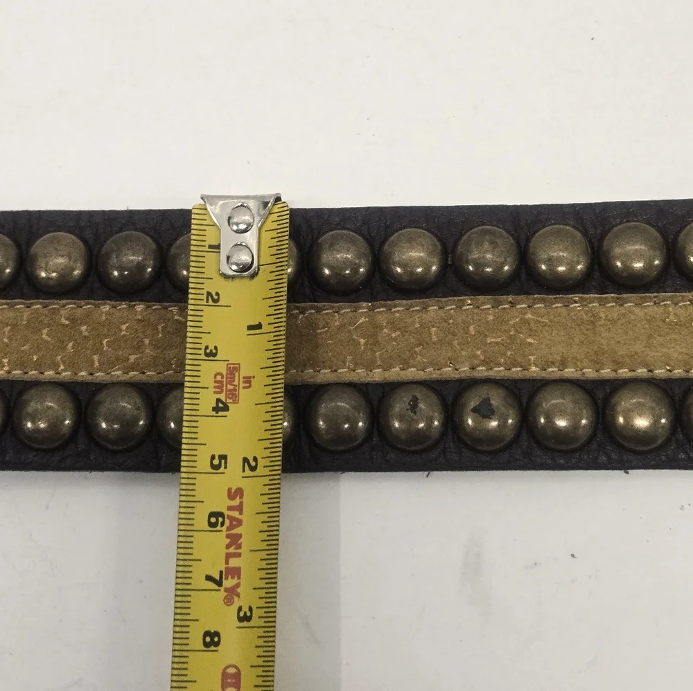 LR leather western cowboy boho Beaded Studded Belt SIZE‎ M